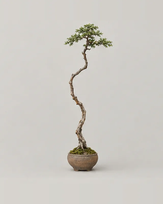 Ilustração de um bonsai no estilo literato