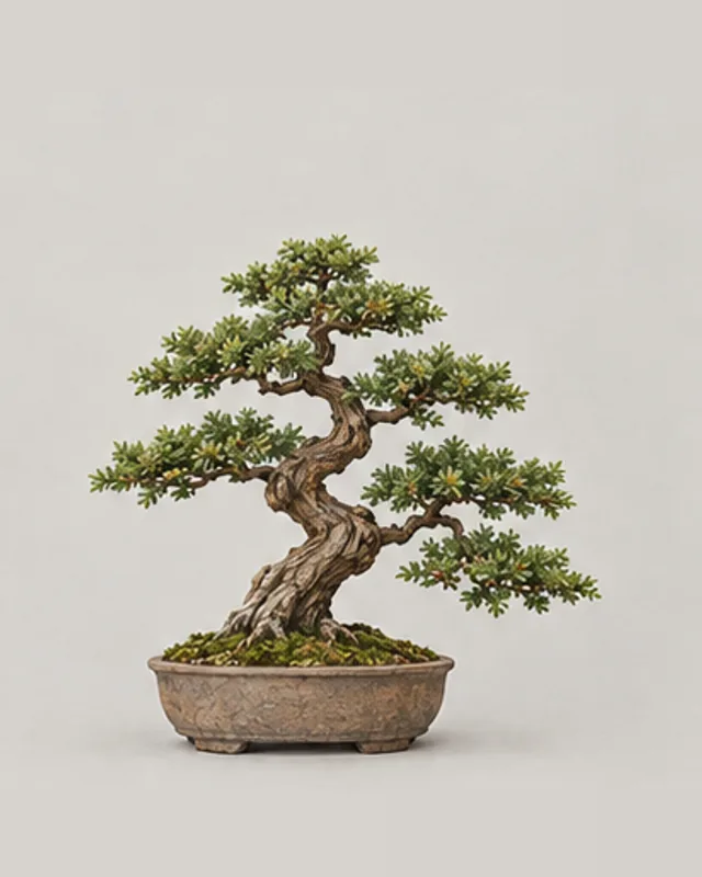 Ilustração de um bonsai no estilo vertical informal