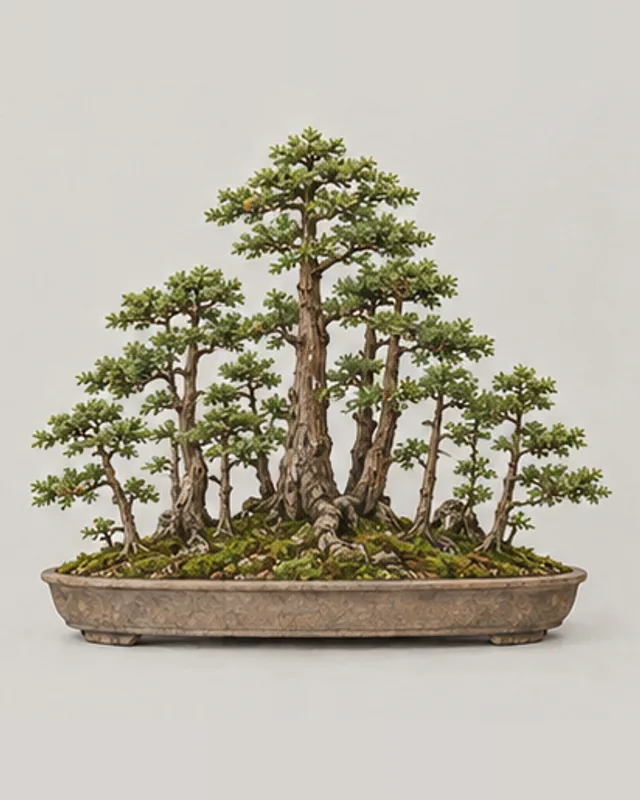 Ilustração do estilo Yose-ue, floresta